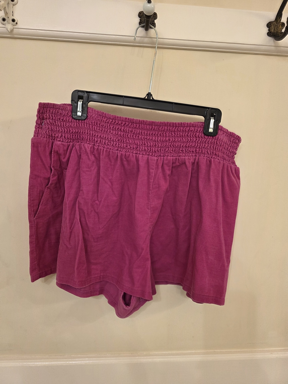 wild fable Fuchsia Smocked High Waist Casual Shorts